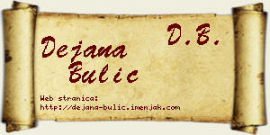 Dejana Bulić vizit kartica